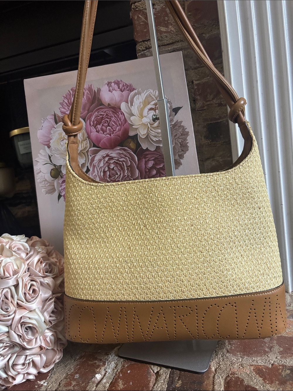 Nina Ricci Cream and Tan Shoulder Bag
